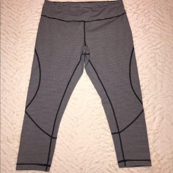 Live In Crop Leggings ZELLA Grey Black Stripe S - Picture 4 of 5